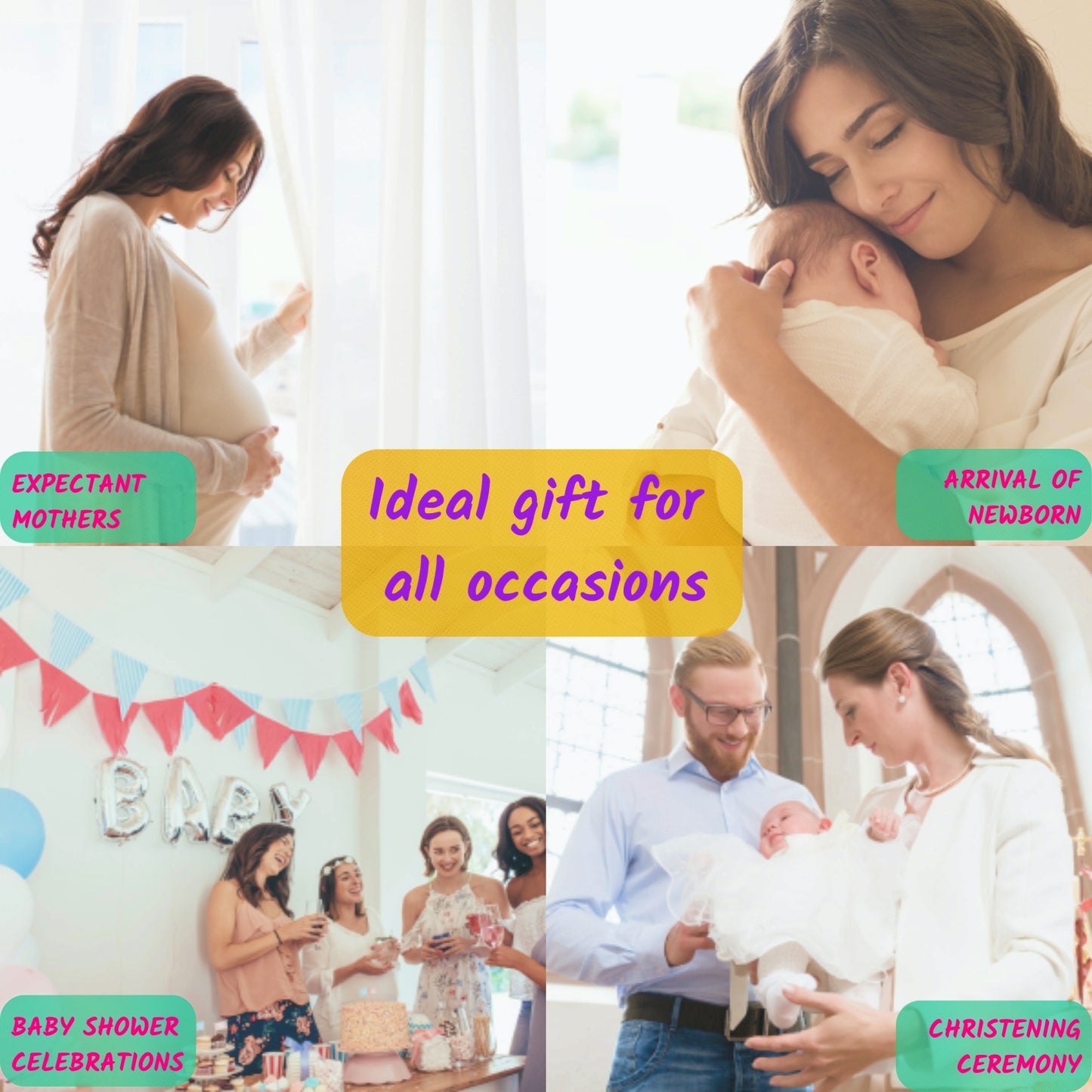 Bhupadh Newborn Gift Box | 3-in-1 Crochet Rattle & Wooden Teether Set | Rabbit Collection | (0–12 Months)