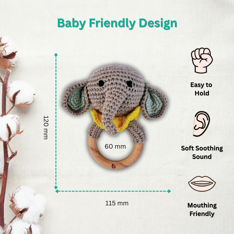 Bhupadh Elephant Crochet Rattle