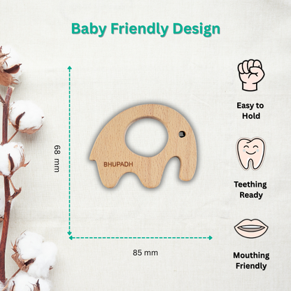 Bhupadh Elephant Crochet Rattle with Wooden Teether