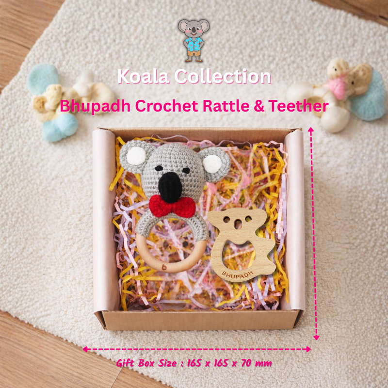 Bhupadh Koala Crochet Rattle with Wooden Teether