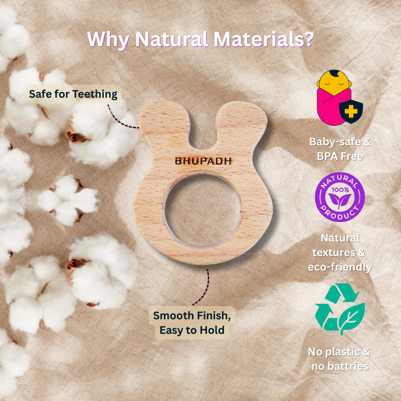 Bhupadh Rabbit Crochet Rattle with Wooden Teether